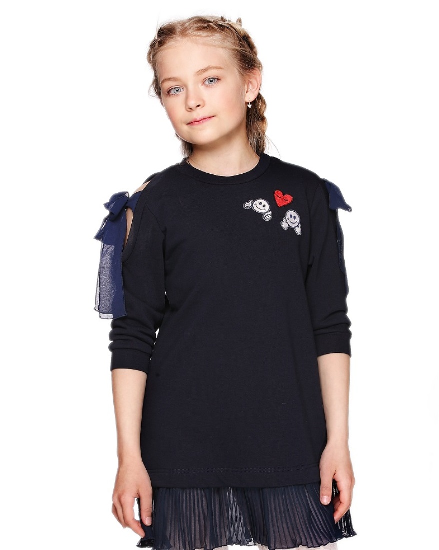 

Платье для девочек Lukas Kids с бантами и плиссе 134 синий(8246)