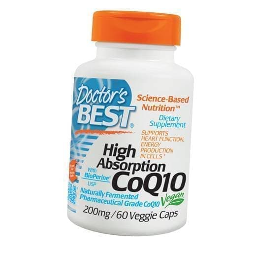 

Коэнзим Q10 с Черным Перцем, High Absorption CoQ10 200, Doctor's Best 60вегкапс (70327013)