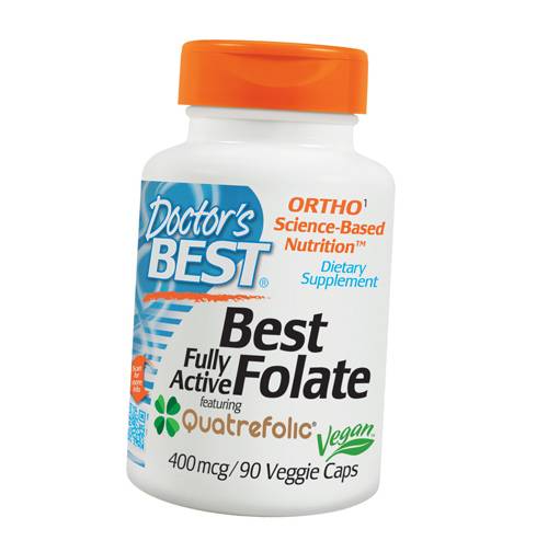 

Фолат с кватрофоликом, Fully Active Folate 400, Doctor's Best 90вегкапс (36327016)