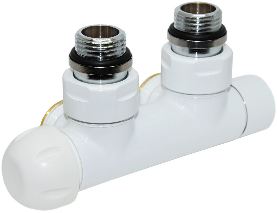 

Узел термостатический CARLO POLETTI Twin Thermo 1/2" 3x3/4" EK 50 мм левый угловой белый (V37110EESBSX)