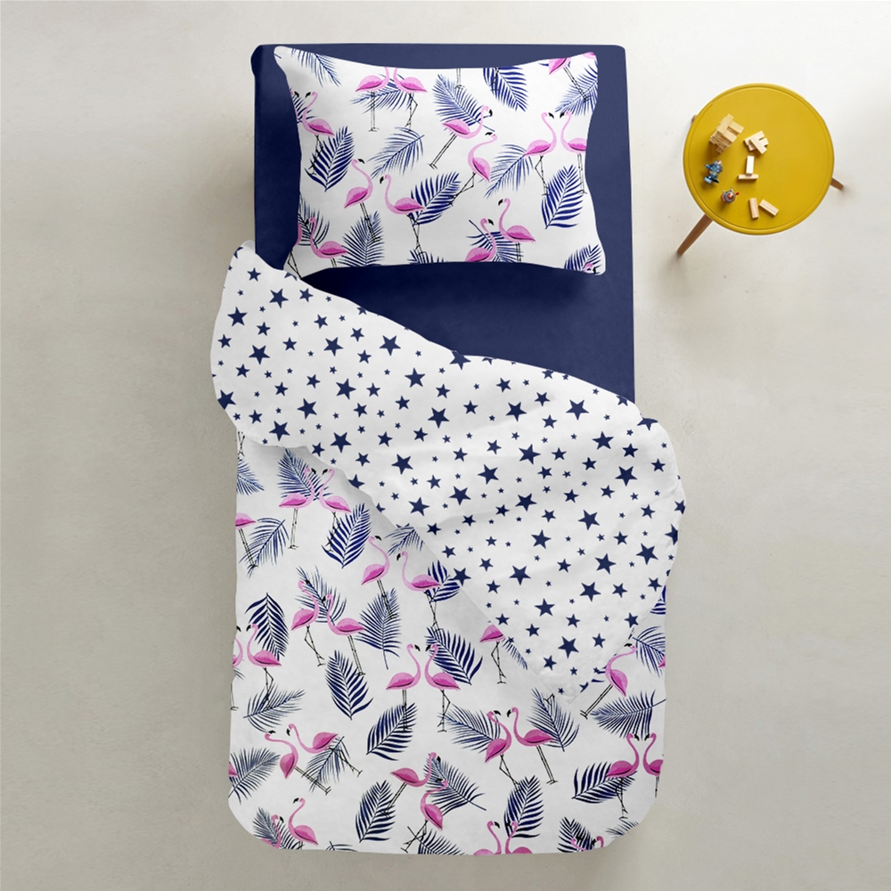 

Комплект постельного белья Cosas Ранфорс FlamingoPalm El dblue 155х215