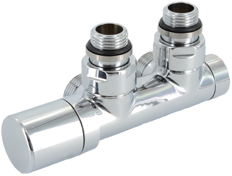 

Узел термостатический CARLO POLETTI Twin Thermo 1/2" 3x3/4" EK 50 мм левый угловой хром (V42110BSX)