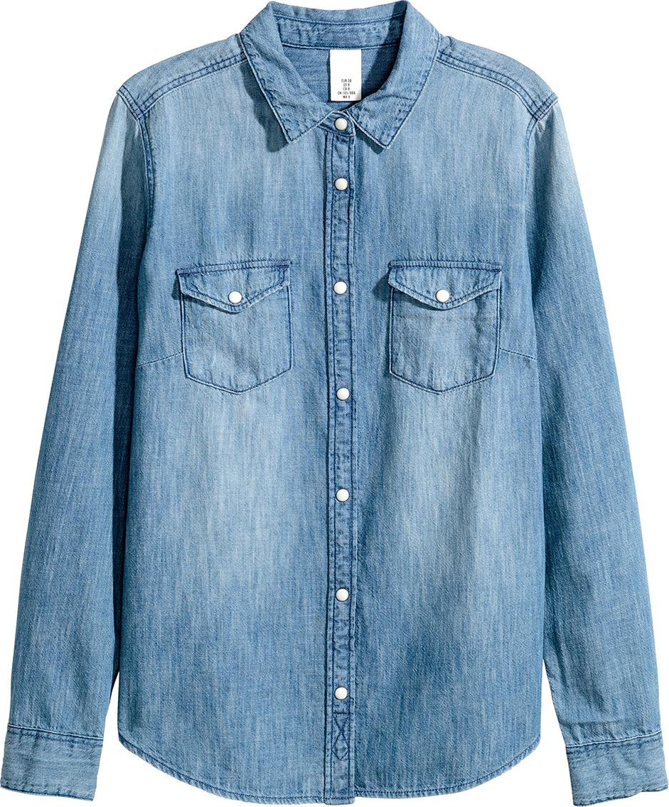 

Джинсовая рубашка H&M 457868002a23 32 Голубая
