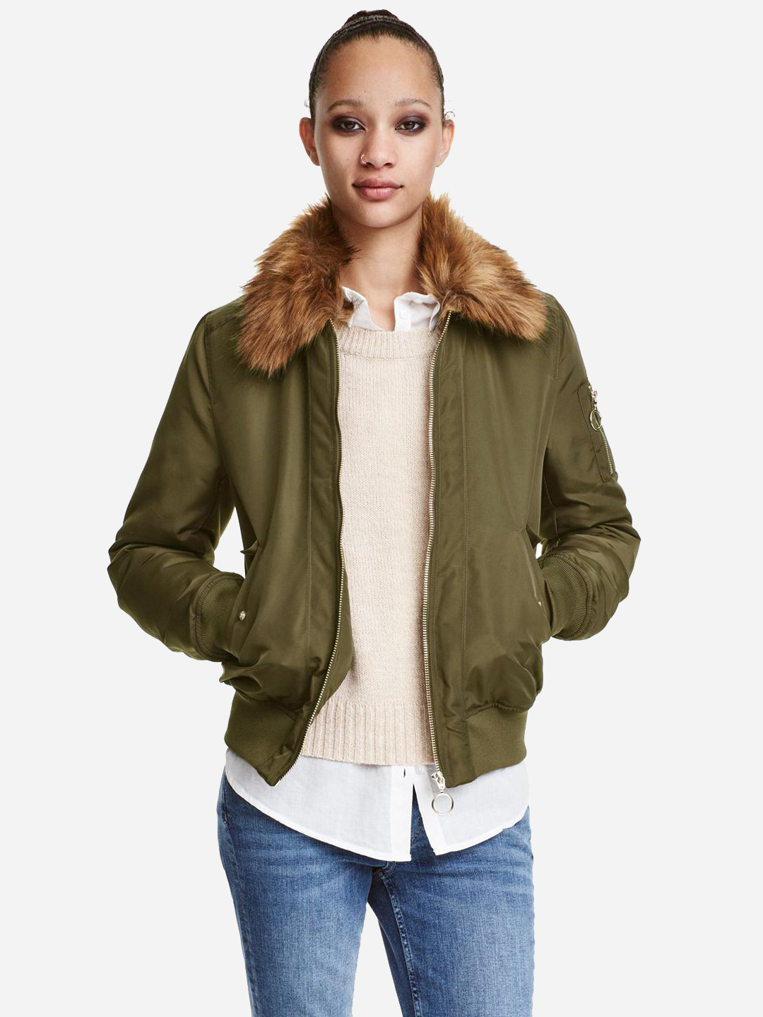 

Бомбер H&M a31_413422007 38 Зеленый
