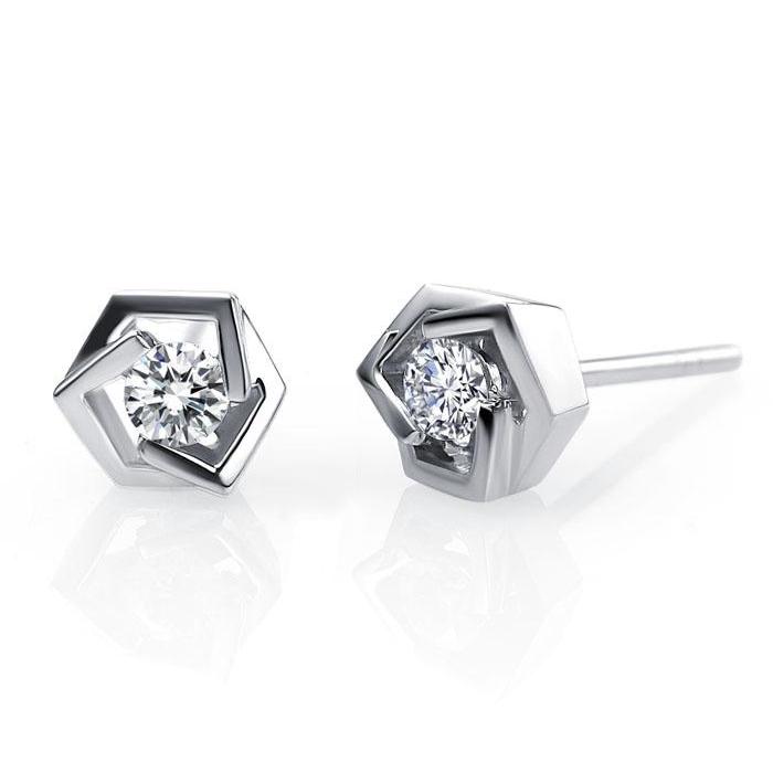 

Серьги из белого золота с бриллиантами, TS Jewelry, Белый