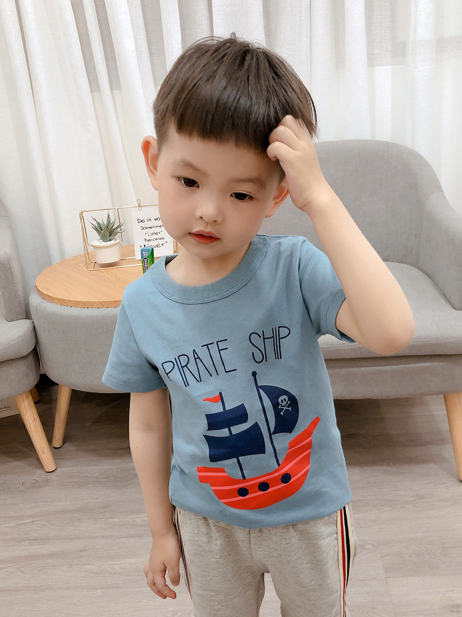 

Футболка для мальчика Pirate ship 27 KIDS (140) Голубой
