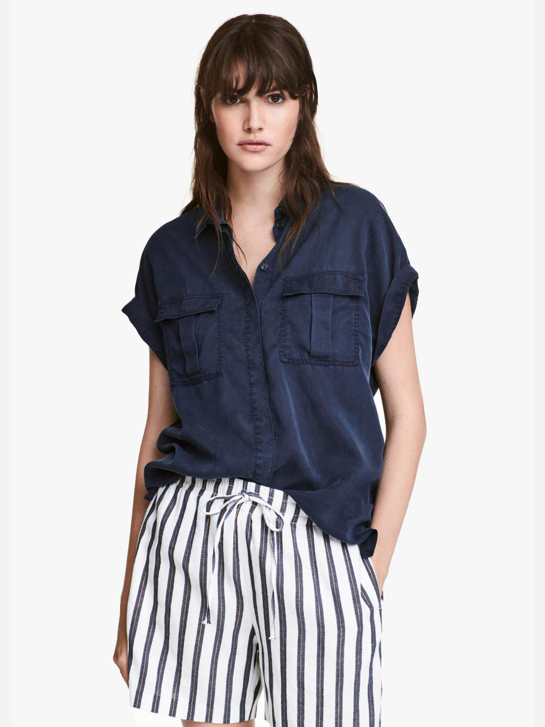 

Рубашка H&M 505763a64 34 Синяя