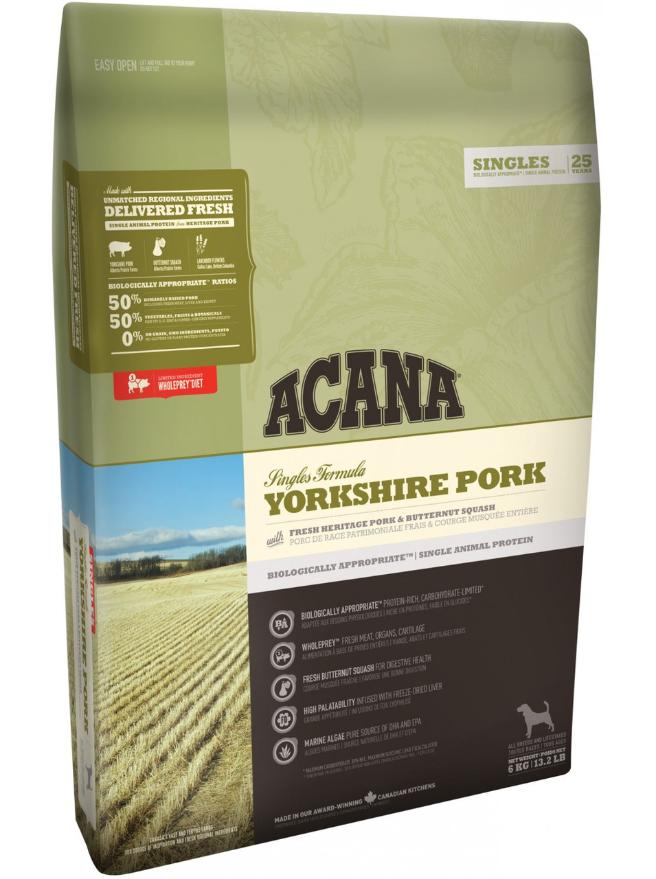 

Сухой корм ACANA YORKSHIRE PORK гипоаллергенный для собак с чувствительным пищеварением, 6 кг