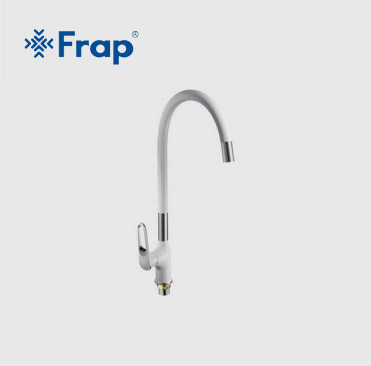 

Смеситель для кухни Frap F4049 силиконовый гусак (H49) белый/хром