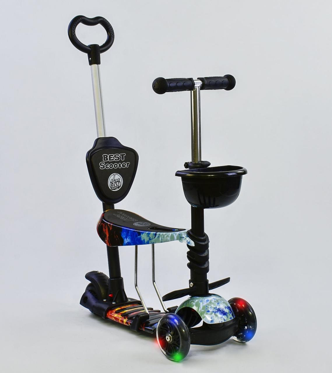 

Детский Самокат-беговел Best Scooter 5в1 для детей от 1 до 5 лет с родительской ручкой, подножками арт. 21500*