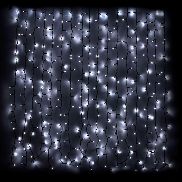 

Гирлянда Штора "Кристалл" 2х1,5 м 180 led -на черном проводе, белый-холодный, занавес Плей Лайт (28153)