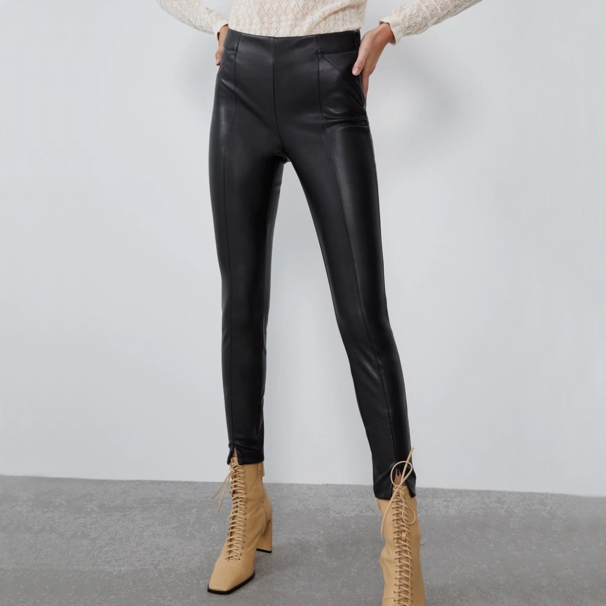 

Брюки женские из искусственной кожи Black Berni Fashion (L) Черный