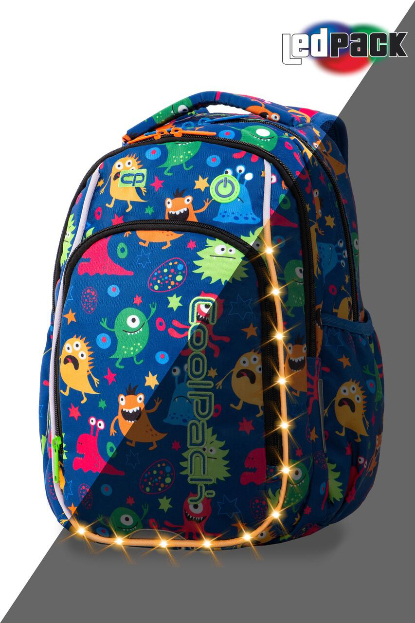 

Рюкзак CoolPack Strike S-multicolour LED унисекс 28 х 38 х 18 см 19 л Funny Monsters (A18206)