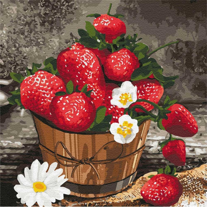 

Картина по номерам. "Клубничный букет" 30*30см Идейка KHO5595