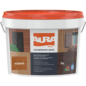 

Лазурь Aura ColorWood Aqua полумат каштан 9 л