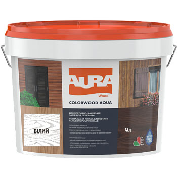 

Лазурь Aura ColorWood Aqua полумат белый 9 л