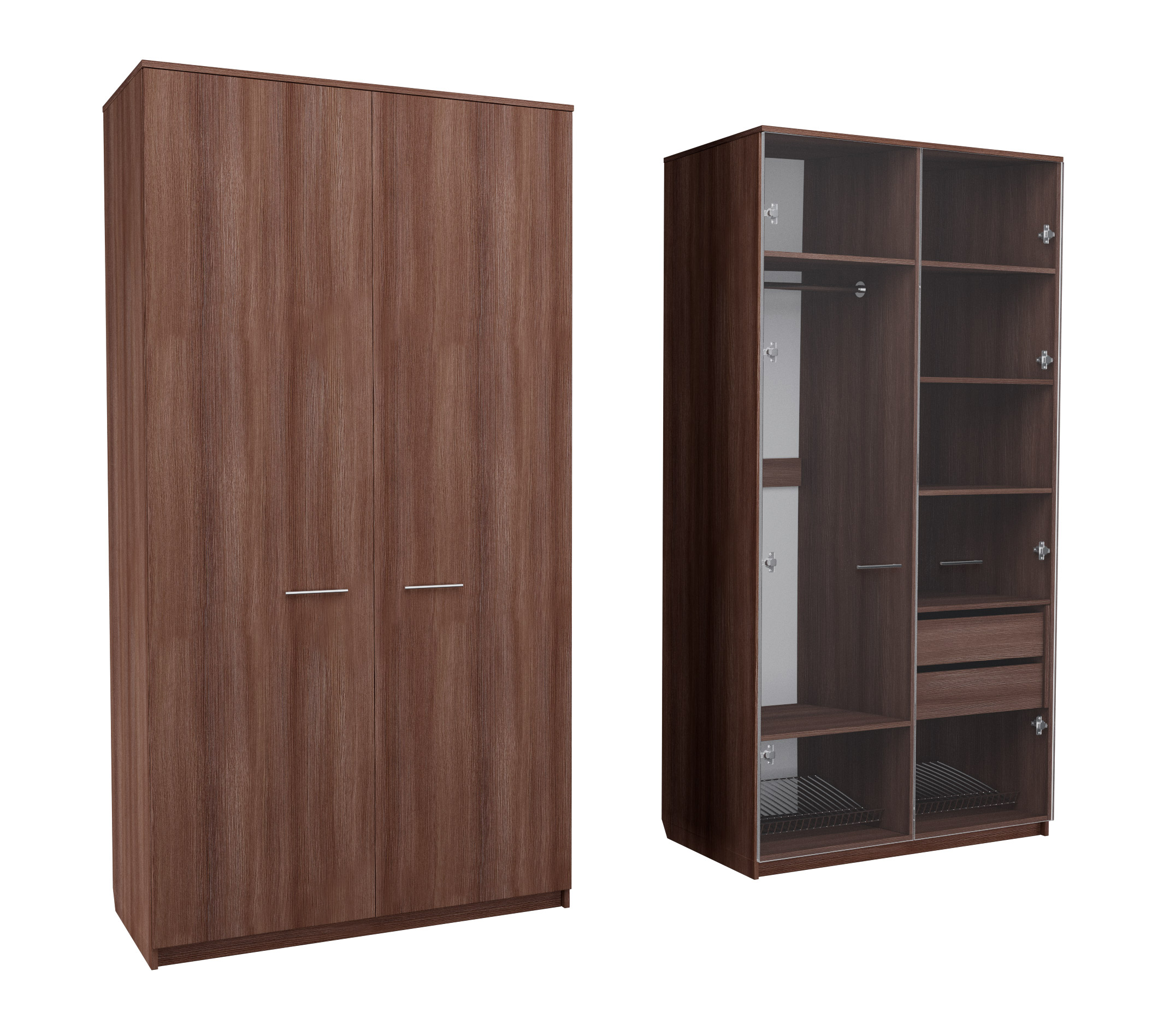 

Шкаф распашной MebelLoft 120х62х240 см темное дерево 1732