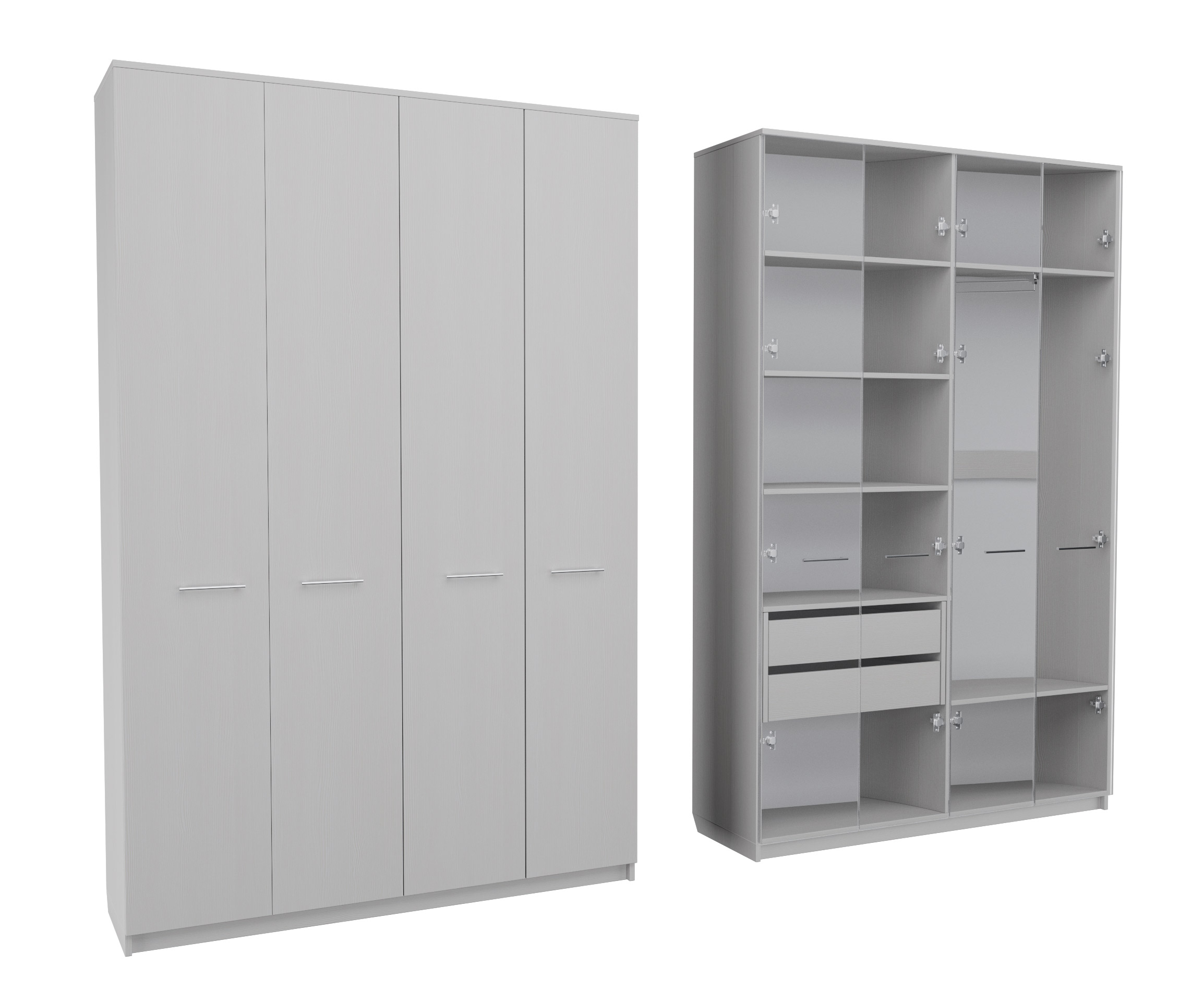 

Шкаф распашной MebelLoft 150х47х240 см белый 1730
