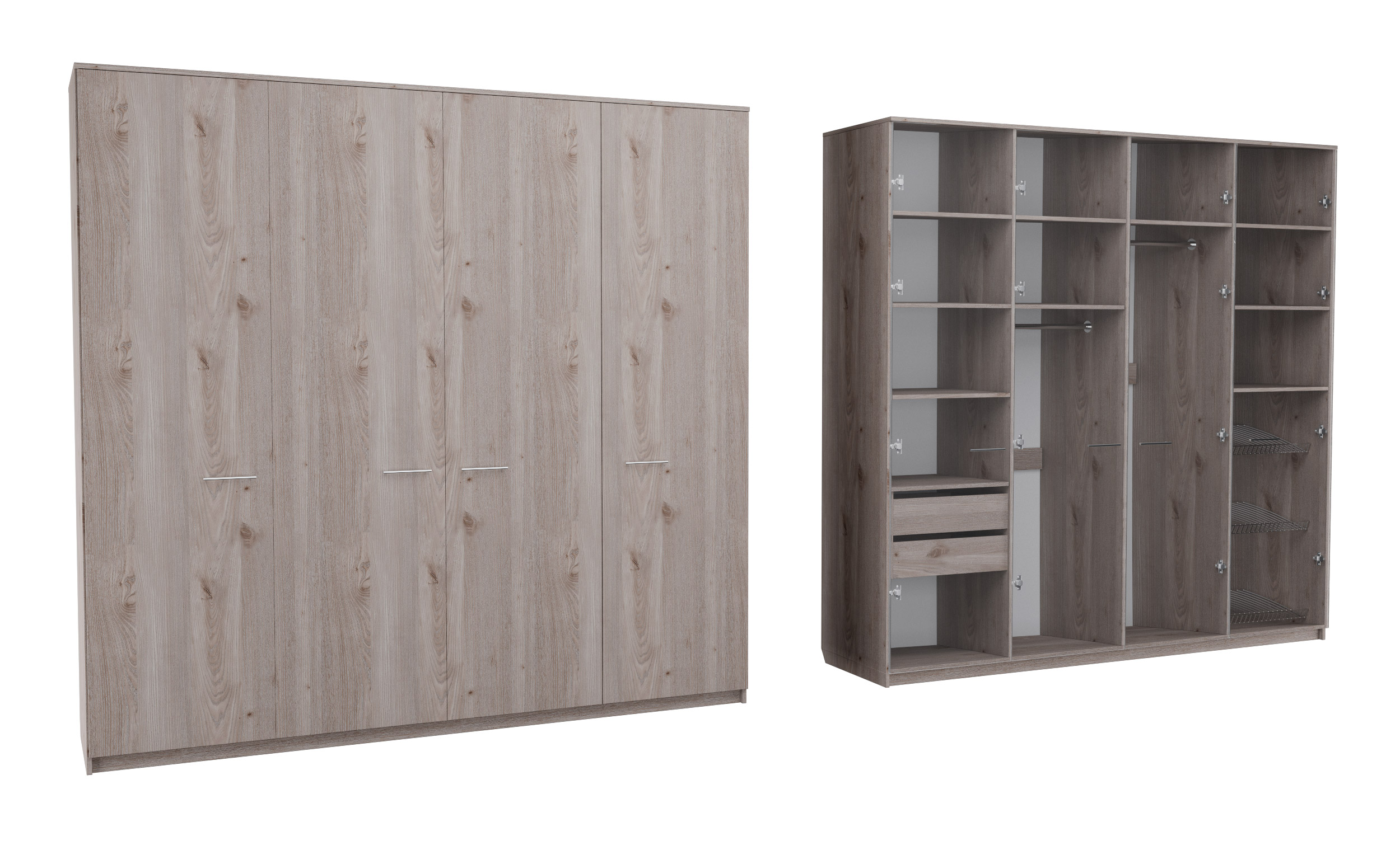 

Шкаф распашной MebelLoft 240х62х240 см светлое дерево 1739