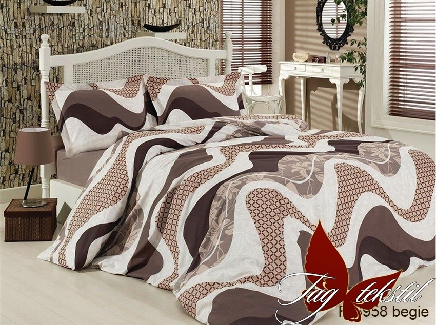 

Комплект постельного белья ТМ TAG begie 2-спальный R6958