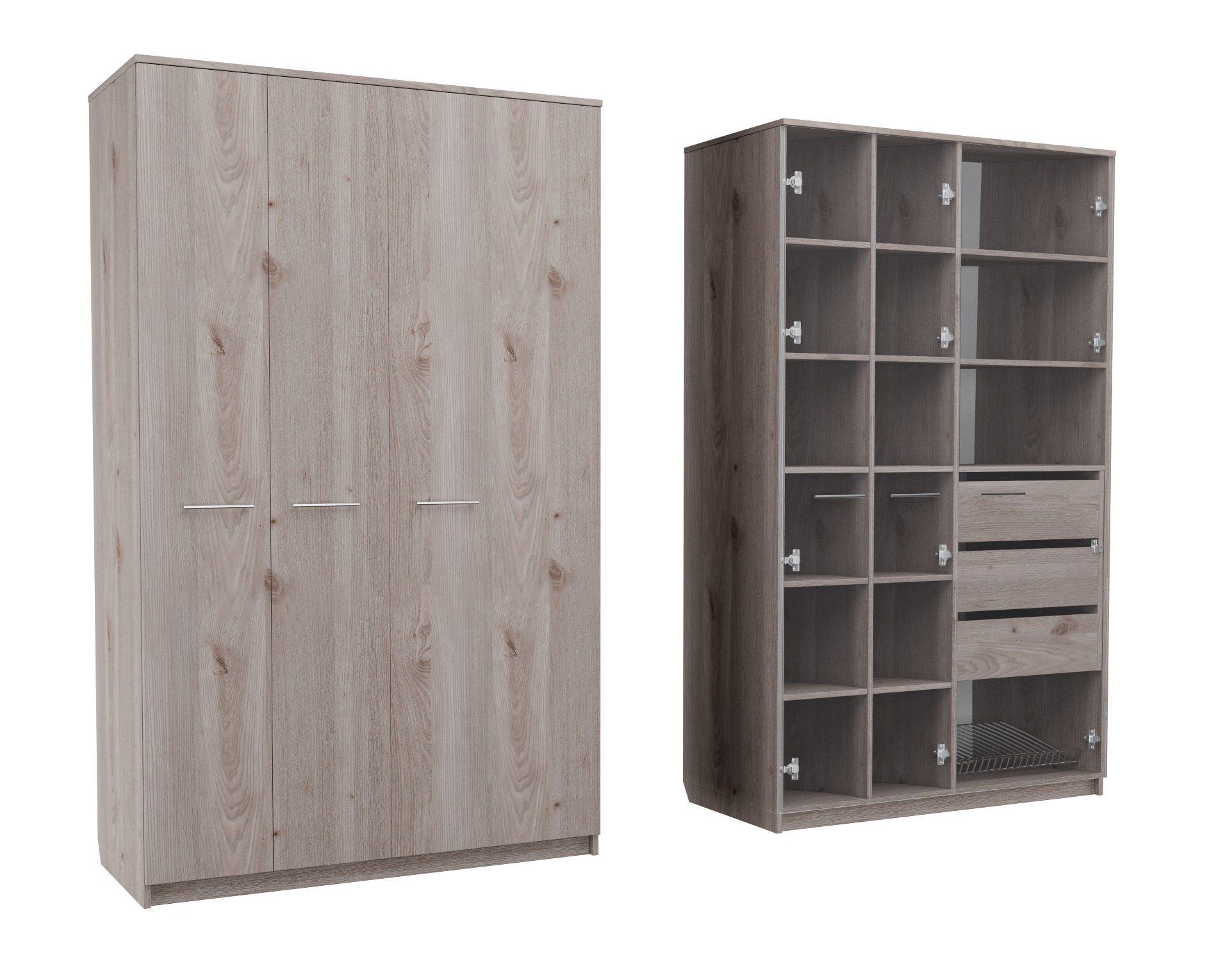 

Шкаф распашной MebelLoft 120х62х210 см светлое дерево 1713