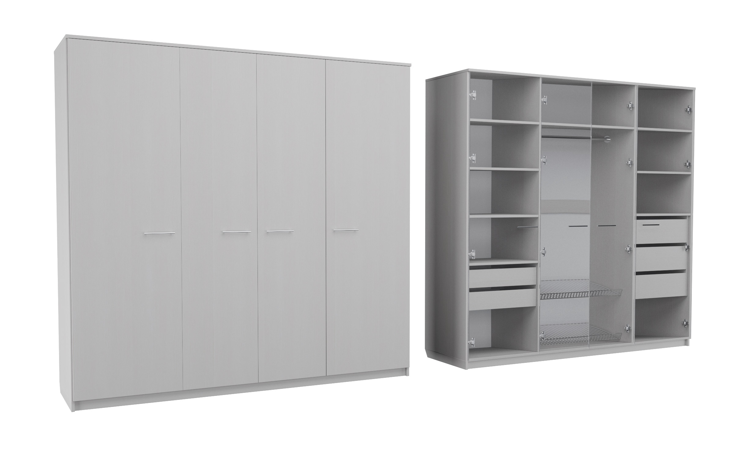 

Шкаф распашной MebelLoft 210х62х210 см белый 1717