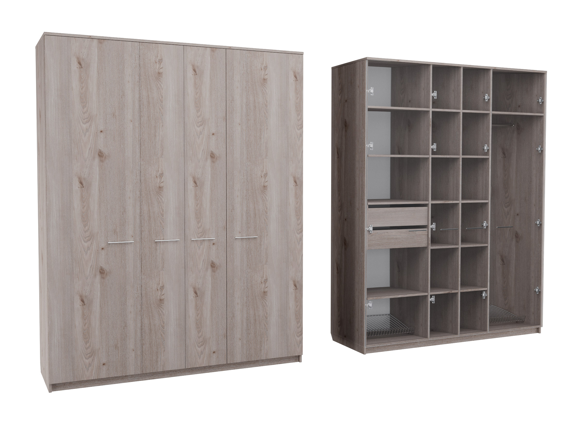 

Шкаф распашной MebelLoft 180х62х240 см светлое дерево 1738