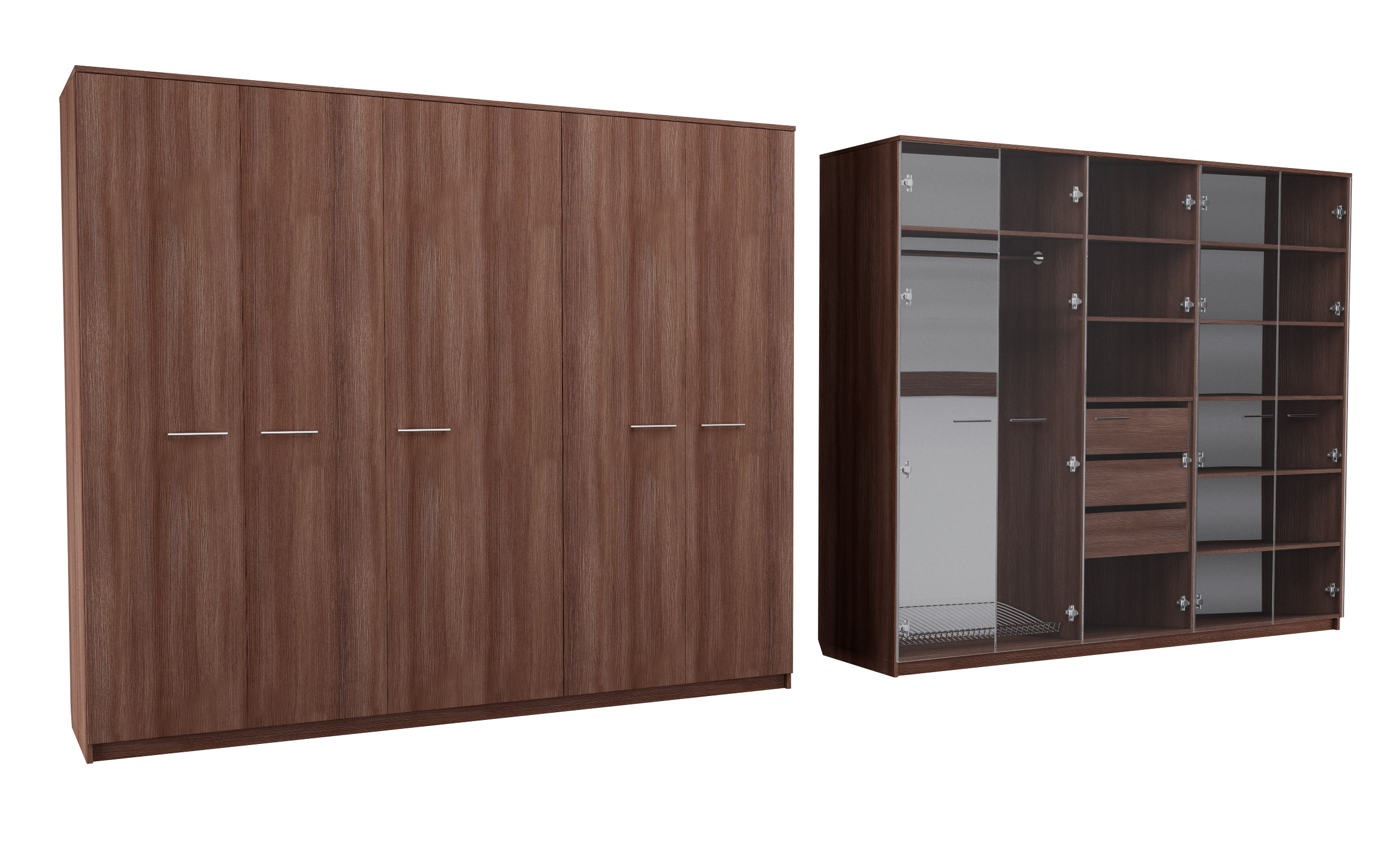 

Шкаф распашной MebelLoft 240х62х210 см темное дерево 1716