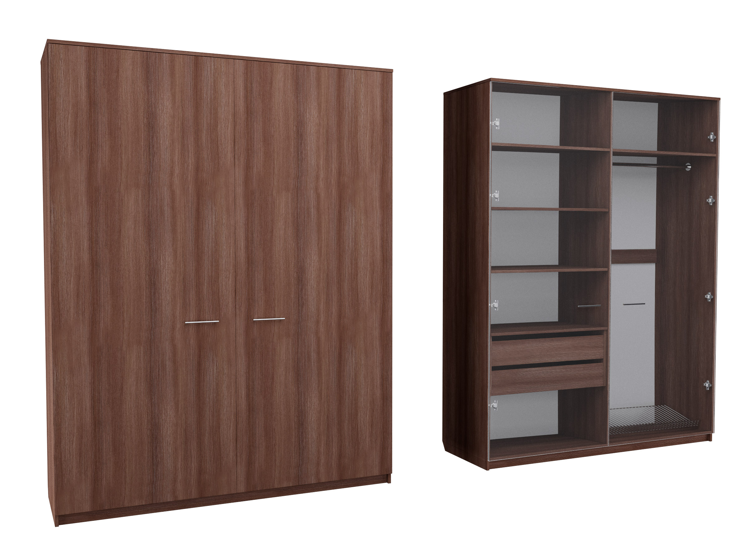 

Шкаф распашной MebelLoft 180х62х240 см темное дерево 1740