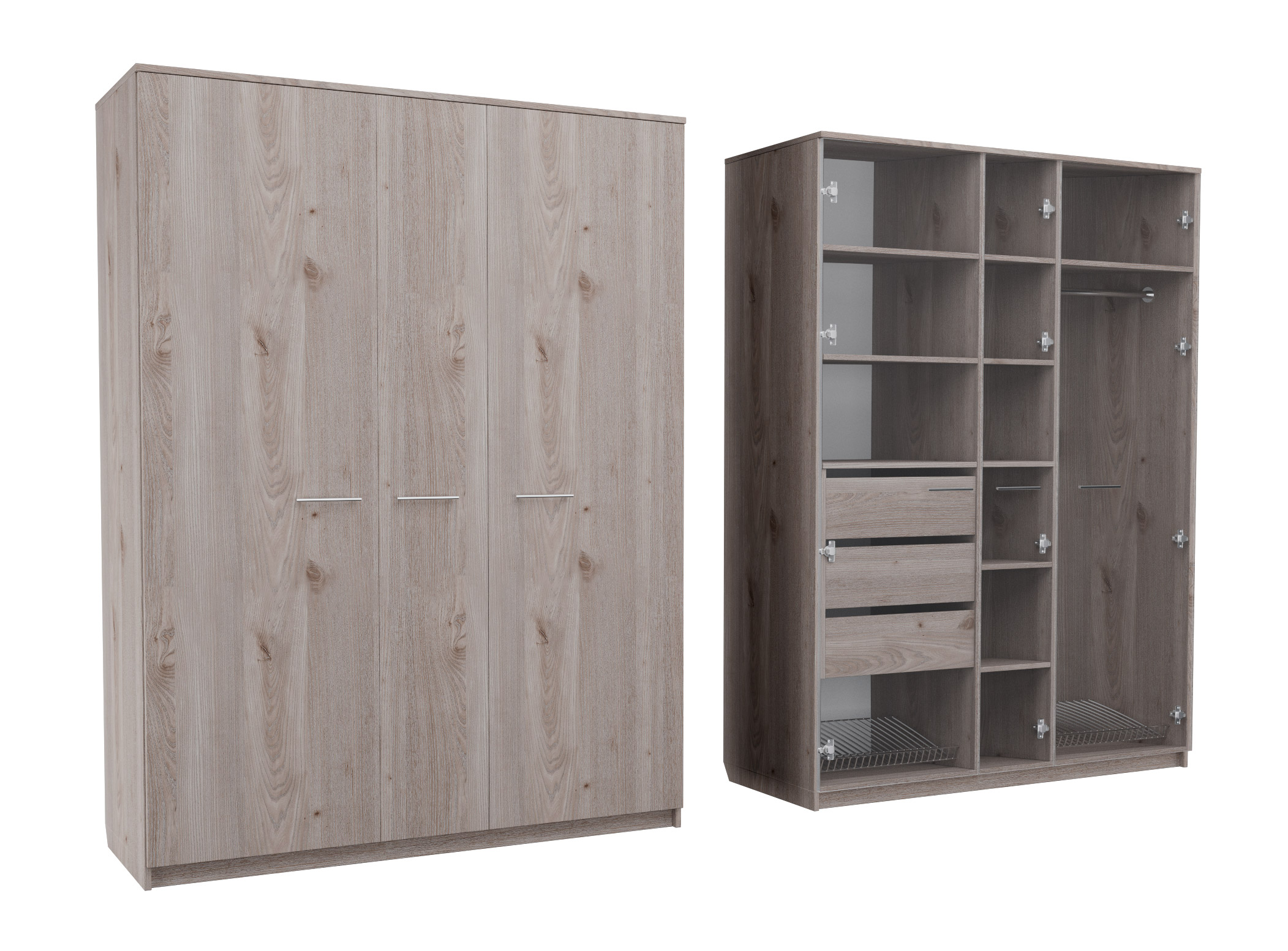 

Шкаф распашной MebelLoft 150х62х210 см светлое дерево 1714