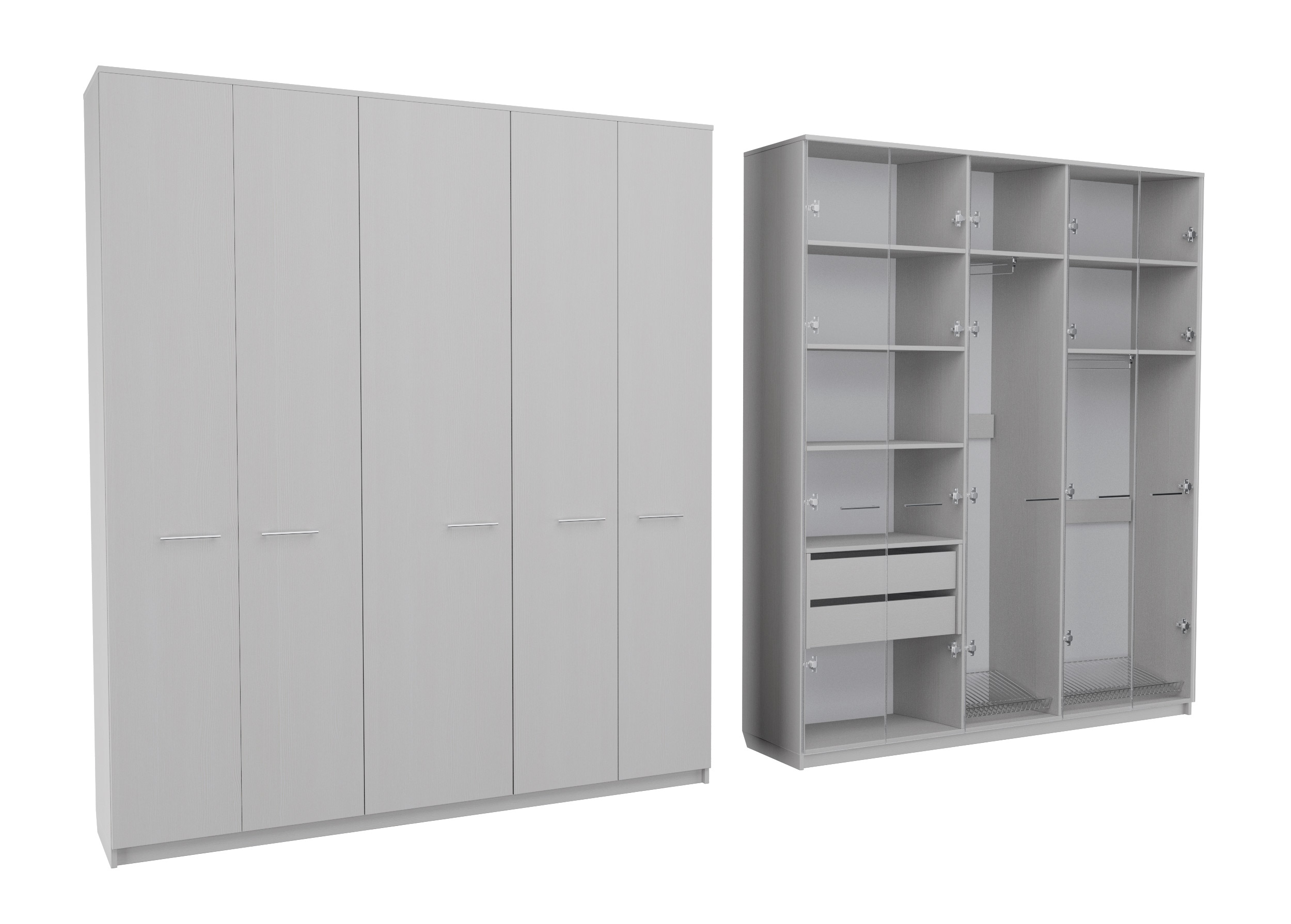 

Шкаф распашной MebelLoft 200х47х240 см белый 1726