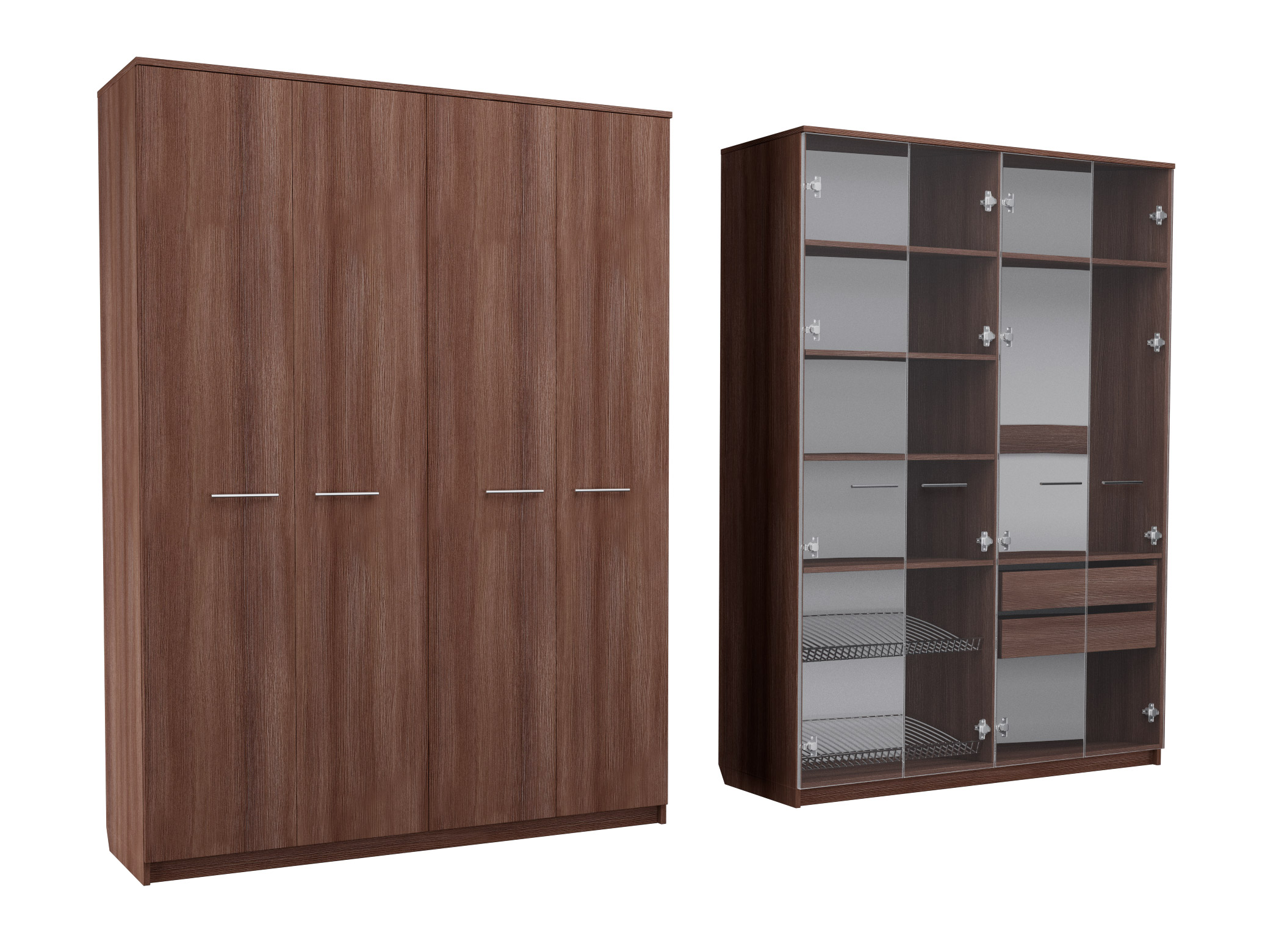 

Шкаф распашной MebelLoft 150х47х210 см темное дерево 1710
