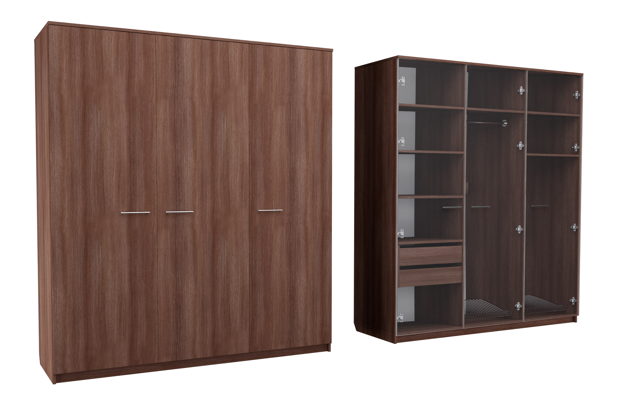 

Шкаф распашной MebelLoft 180х62х210 см темное дерево 1715