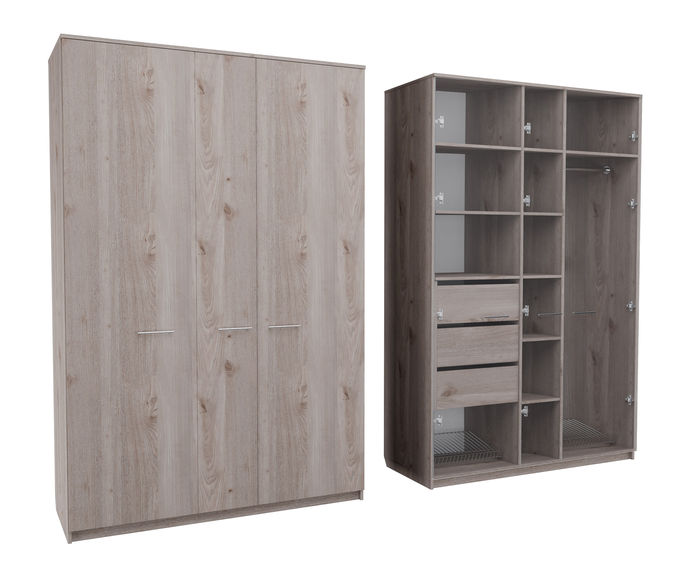 

Шкаф распашной MebelLoft 150х62х240 см светлое дерево 1734