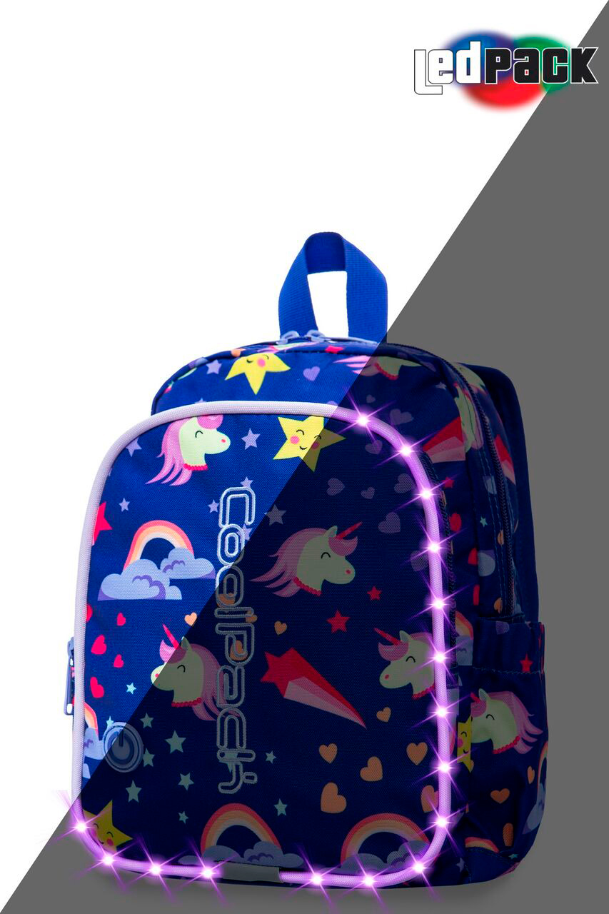

Рюкзак CoolPack Bobby multicolour LED с USB-кабелем и кодовым замком 30x22x8.5 см 8 л Unicorns (A23208)