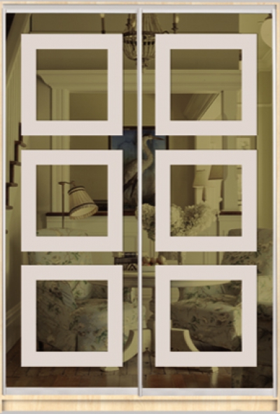 

Шкаф купе Luxe Studio Классик-1 Тонированное зеркало с Пескоструем-1 1300x2200x600 двухдверный