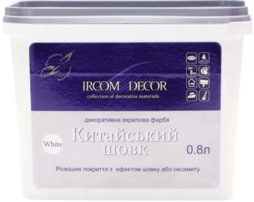 

Декоративна фарба для стін Китайський шовк Білий (0,8 л), IRCOM Decor