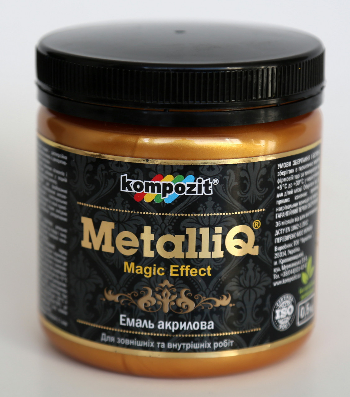 

Эмаль акриловая Kompozit METALLIQ (0,5 кг) Римское золото