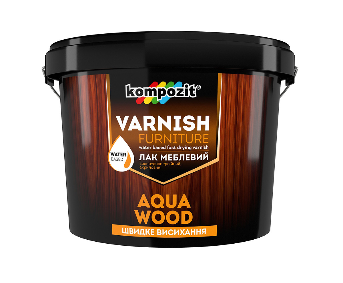 

Лак мебельный Kompozit AQUA WOOD (0.75 л) Глянцевый