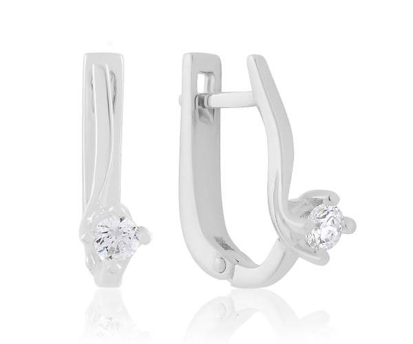 

Серьги из белого золота с камнями SWAROVSKI Zirconia "Фарида", С4206/1SW