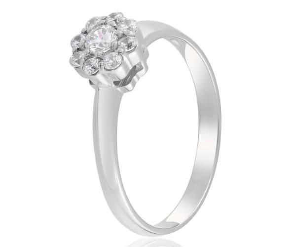 

Кольцо с камнями SWAROVSKI Zirconia "Вива ", белое золото, КД4203/1SW, 17 размер