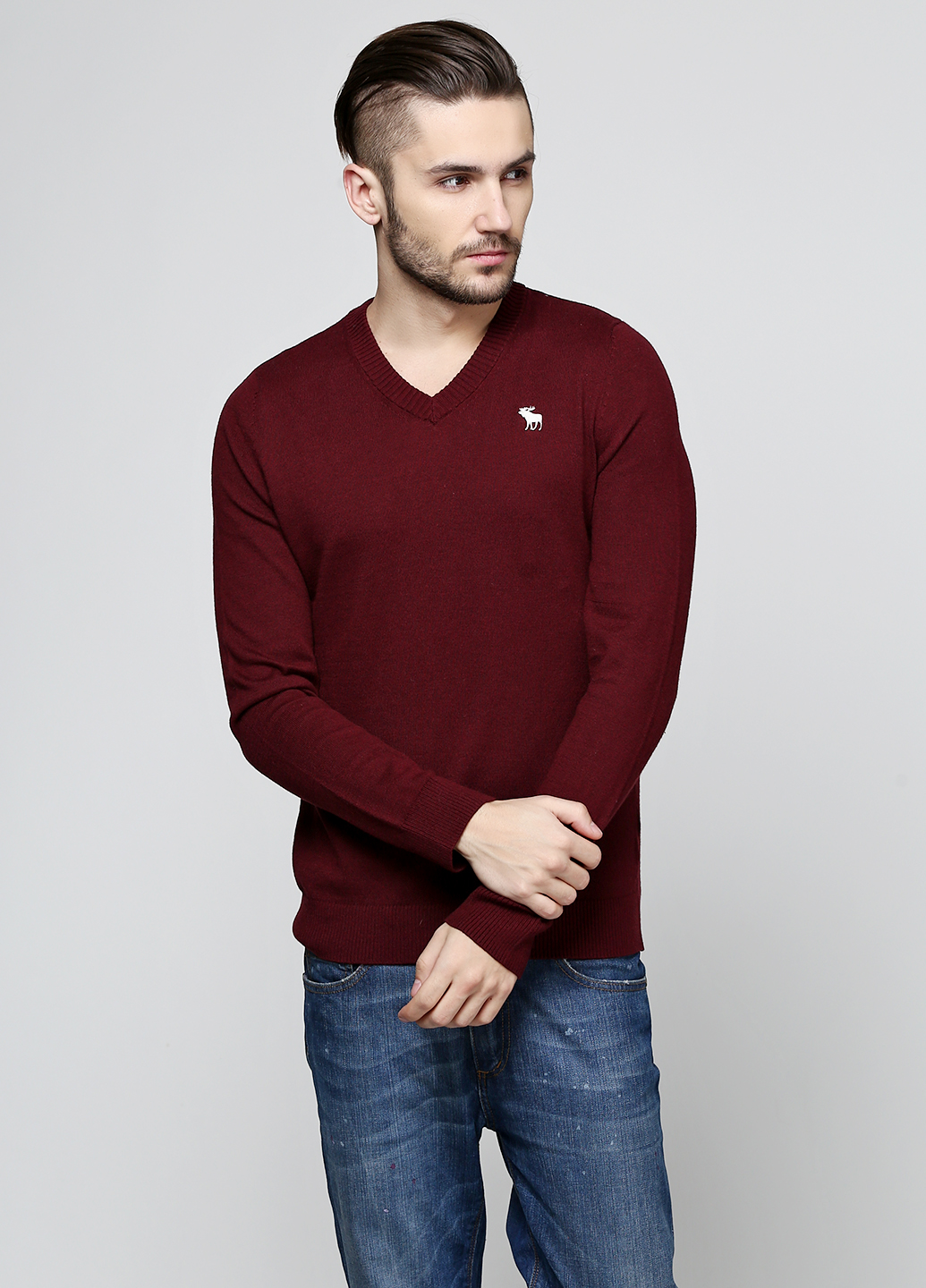 

Джемпер мужской - джемпер Abercrombie & Fitch AF5705M S Бордовый