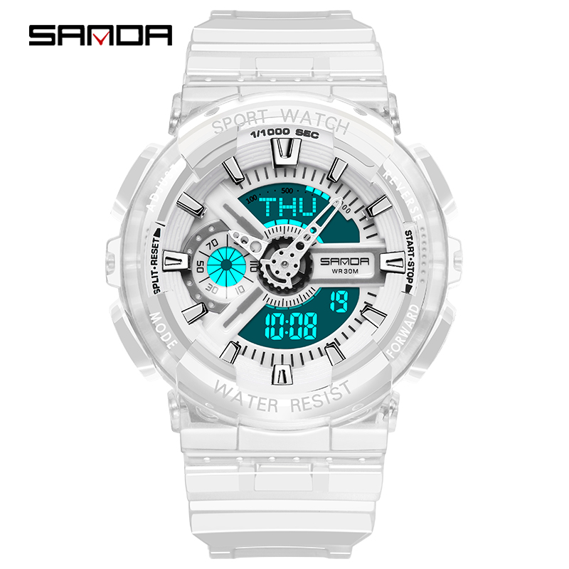 

Мужские наручные часы (892 White) Sanda 45 мм Серебряный 000075390