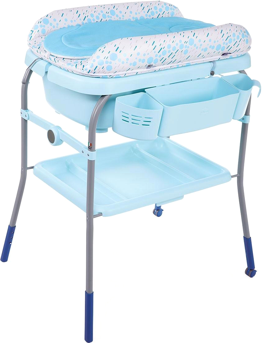 Сповивальний столик з ванночкою Chicco Cuddle&Bubble Блакитний (79348. ...
