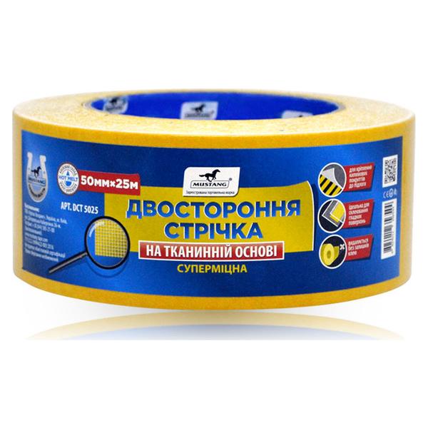 

Скотч двухсторонний Mustang 50 мм x 25 м ткань (DCT5025)