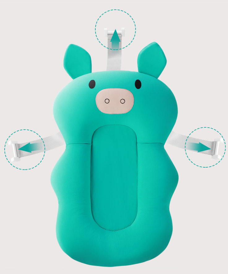 

Матрасик коврик для купания ребенка в ванночку с креплениями Belove, Green Pig + (Набор аксессуаров)