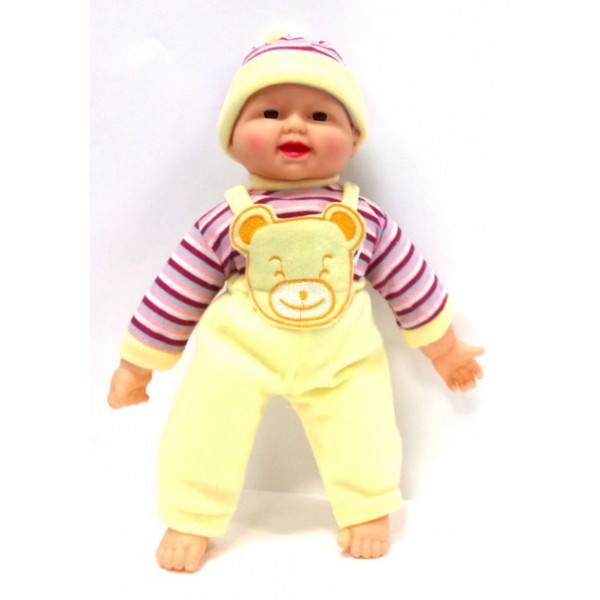 

Пупс-хохотун Limo Toy Baby музыкальный в желтом комбинезоне 32 см (X1428-1)