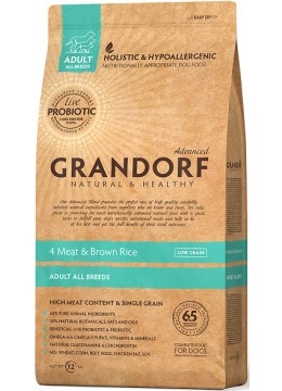 

Сухой корм Grandorf Living Probiotics 4 Meat & Brown Rice All breeds 12 кг