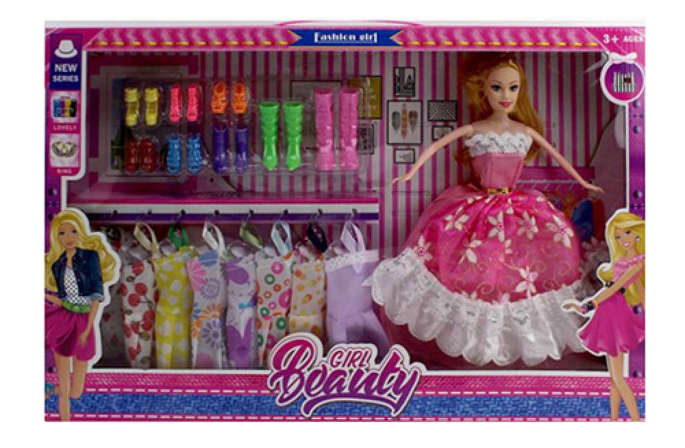 

Игровой набор Girl Beauty с куклой 5088D 28см, 9 платьев, обувь