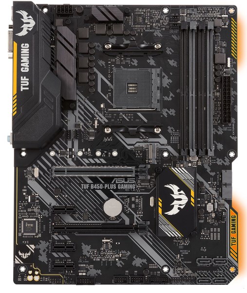 

Мат. плата MB Asus TUF B450-PLUS GAMING (B450/sAM4/4xDDR4 3200(OC)/2xPCIе x16/3xPCIе x1/1x M.2 Socket 3/6xSATA3/RAID 0,1,10/GLan/DVI, HDMI, 1xUSB Type-C, 4xUSB3.1, 2xUSB2.0/Audio 8Ch/ATX)